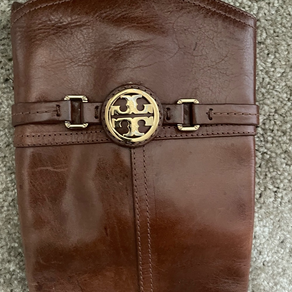 TORY BURCH BROWN LEATHER HIGH BOOTS - Picture 5 of 6